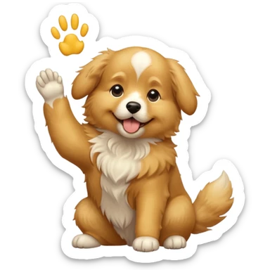 Cute dog reaching up to God sticker