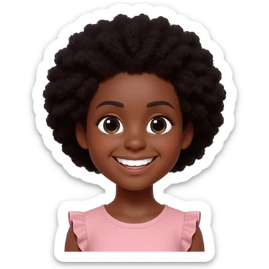 Smiley emoji black girl sticker