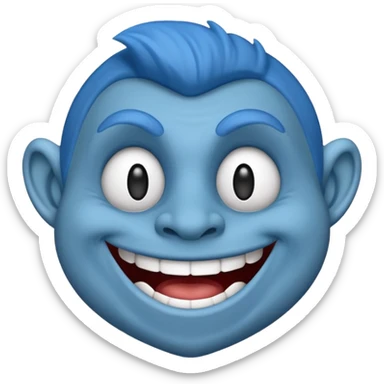 Troll troll face blue sticker