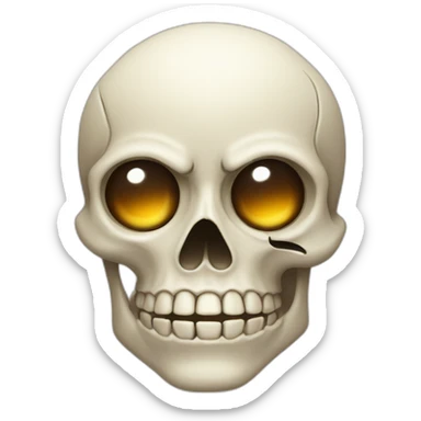 skull making a side eye with theirs eye and who look at right because he does a side eye sticker