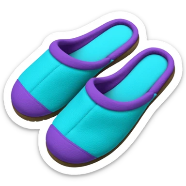 Comfy style Purple and turquoise women's slippers sticker