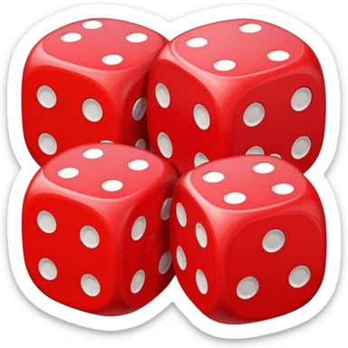 dice with hearts instead of dots sticker