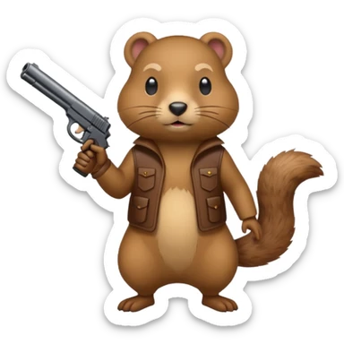 gopher with gun sticker