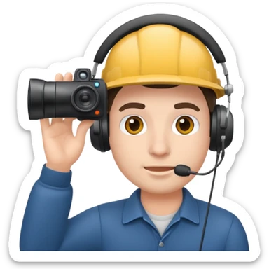 Camera man taking a photo backwards sticker