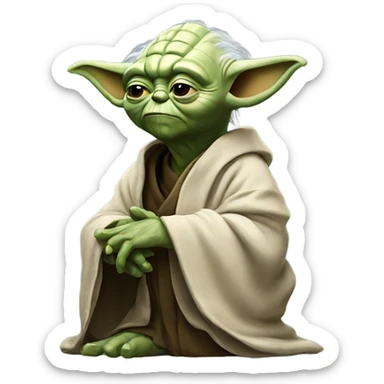 yoda thinking , wondering sticker
