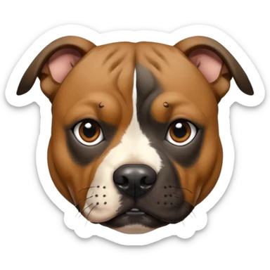 brindle staffordshire bull terrier head sticker