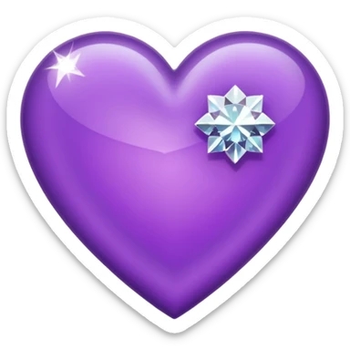 purple heart with diamond around sticker