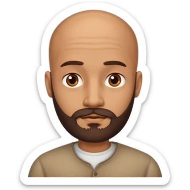 Slim Indian with waiste no top and beard and bald sticker