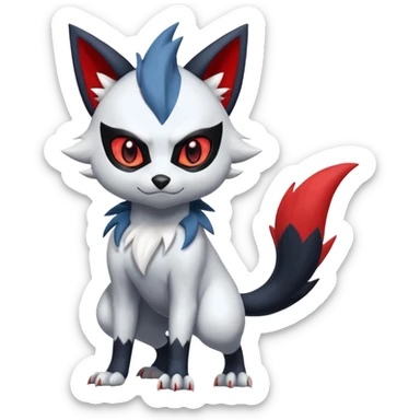 Skuntank-Sneasel-Litten-Absol-Zorua-Sprigatito-fusion, full body sticker