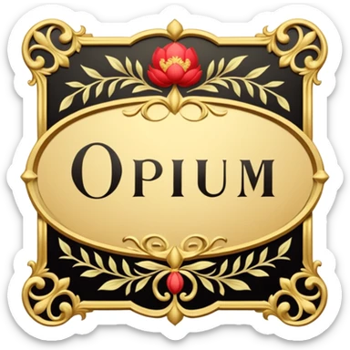 Opium label sticker