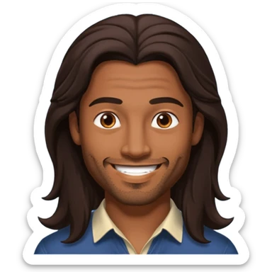 Pana Hema Taylor, male actor (b.1989) with dark brown long hair sticker