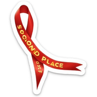 Bright red horse show ribbon that says second place sticker