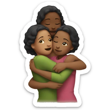 Sisters hugging sticker
