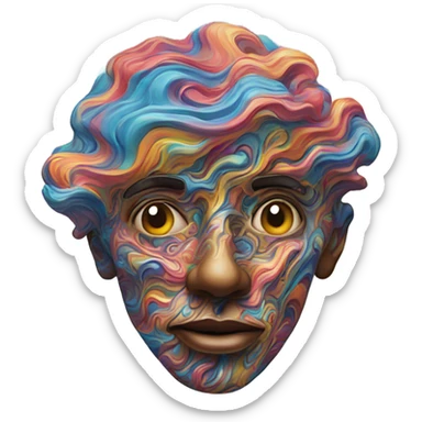 Trippy psychedelic face  sticker