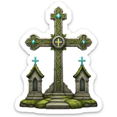 Dark Fantasy church cross sticker