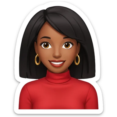 Kelly Rowland black hair, red outfit sticker