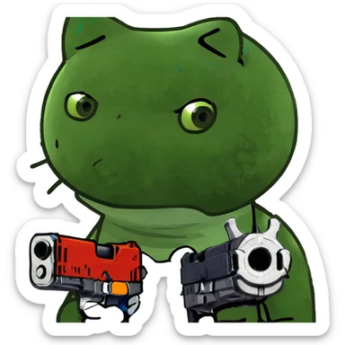 Hello kitty holding a gun sticker