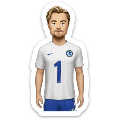 Leonardo DiCaprio in a Chelsea shirt sticker