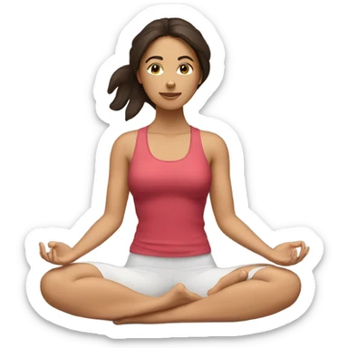 brunette women doing a yoga pose sticker