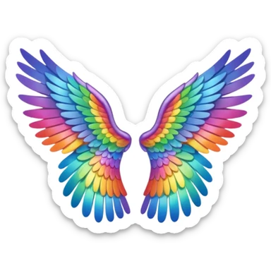  tiny rainbow angel wings. cute Tony left and right rainbow angel wings. Only wings. sticker