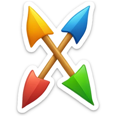 An emoji with two arrows, one moving forward actively and the other stationary, symbolizing the contrast between active search and waiting sticker