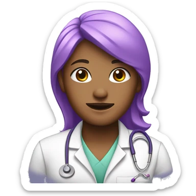 vet tech with purple and pink hair  sticker