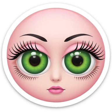 pink green female eyeballs sticker