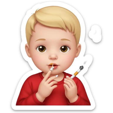 Baby smoking a cigarette sticker