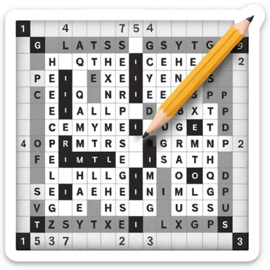 partially completed newspaper crossword sticker