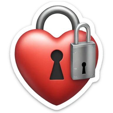 Heart emoji with lock sticker