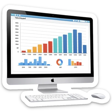 computer screen displaying a single presentation slide with a title line and a chart  sticker