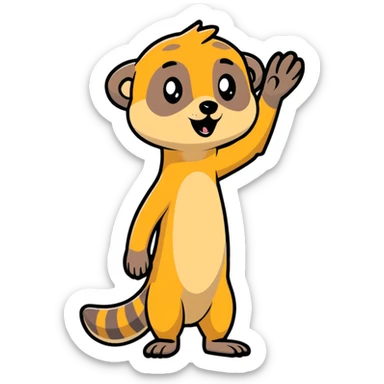 Meerkat waving goodbye sticker