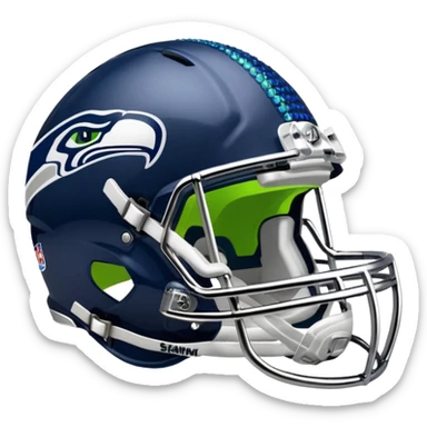 NFL Seahawks helmut with bling neon sticker