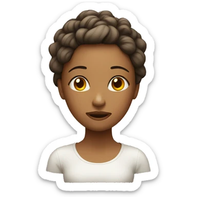 young woman, mother, stressed.. with highlights on her head sticker