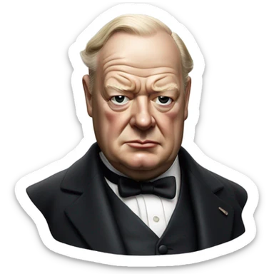 photorealistic Winston Churchill sticker