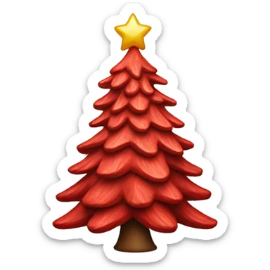 Red christmas tree sticker