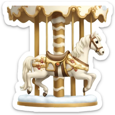 cream  carousel with snow sticker