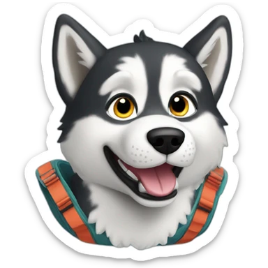 husky skydiver sticker