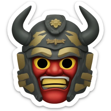 russian military japanese oni mask sticker