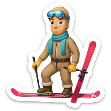 Homer Simpson qui fait du ski sticker