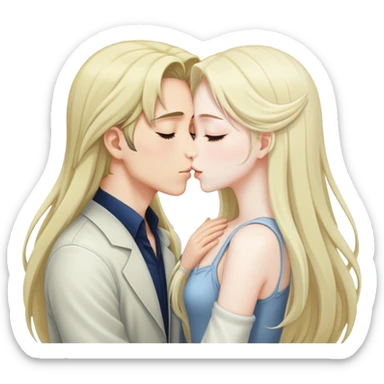 a beautiful romantic anime couple kissing sticker