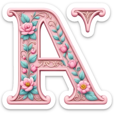 Pink romantic alphabet letter sticker