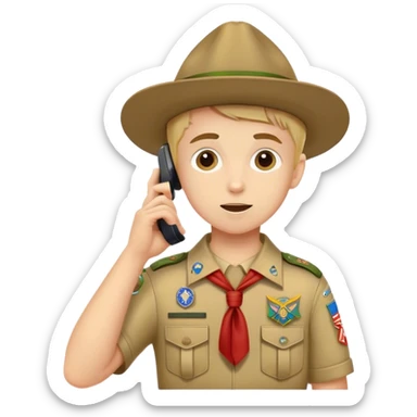 Boy scout with  phone sticker