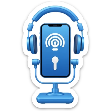 Podcast Broadcast Stream Blue Outline sticker
