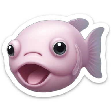 A blob fish outside of the water sticker