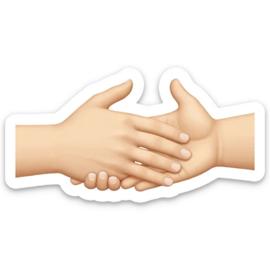 two white hands in a secret handshake sticker