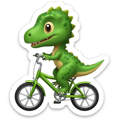 Baby dinosaur riding a bike  sticker