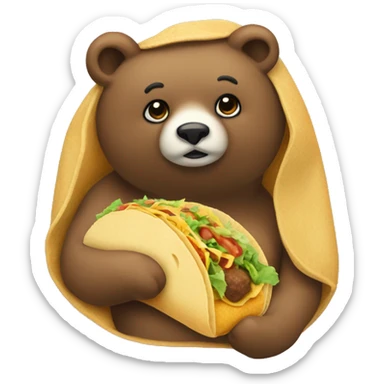 Un osito con un taco sticker
