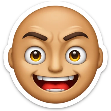 A simple emoji that is half angry and half kind and happy. sticker