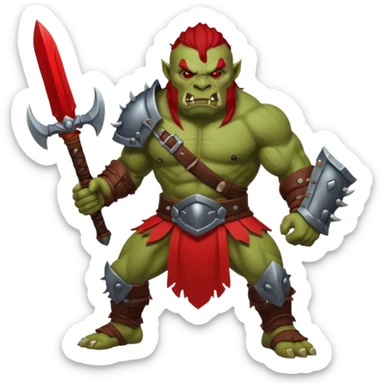 Orc guerrier rouge sticker